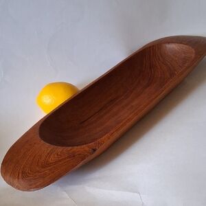 Teak Wood Canoe Bowl